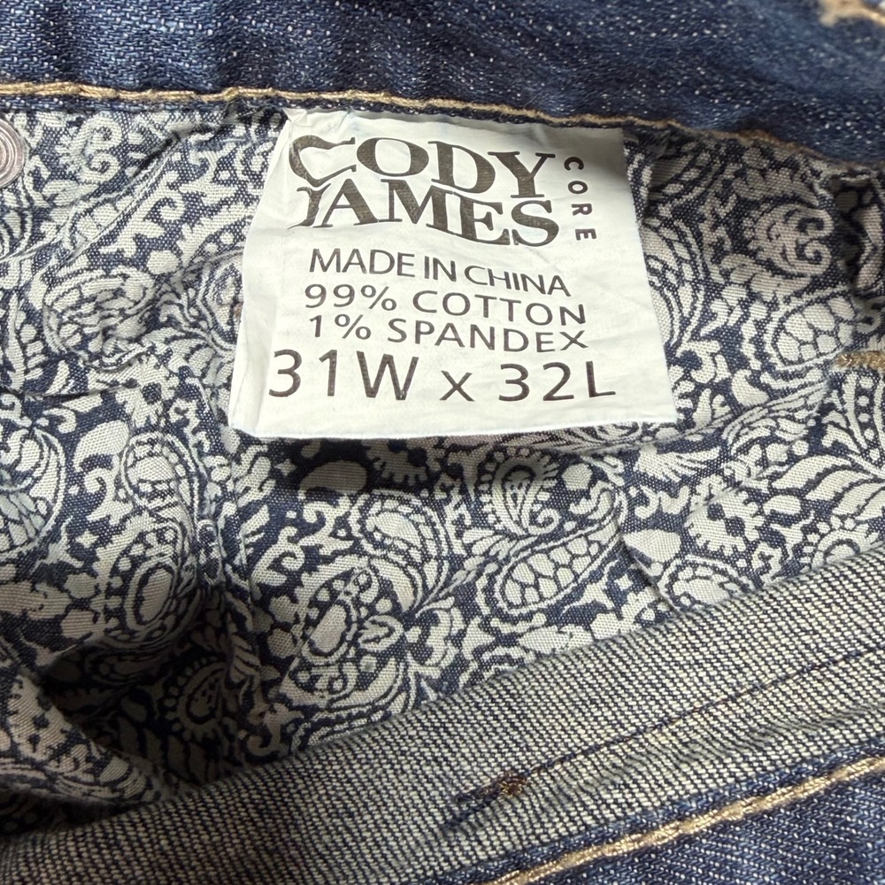 Cody James Core Mens Straight Leg Jeans Blue Medium Wash 31x32 Stretch Denim - Picture 6 of 10